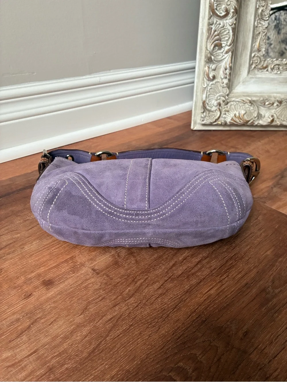 Coach Vintage Y2K Suede Leather Shoulder Bag, Purple, 8A14